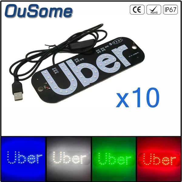 

10 pieces taxi car led indicator light panels warning light red white blue green usb plug sign beacon1