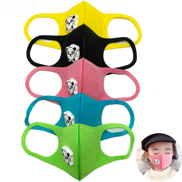 

sponge kids hours colorful 8 ship in designer face mask washable reusable children breather valve pm2.5 black masca