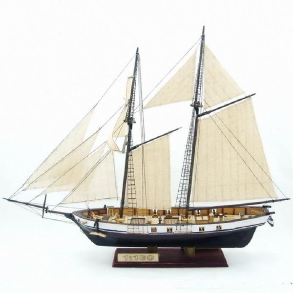 

1/130 assembly classical sailing boat harvey 1847 scale wooden model ship kits
