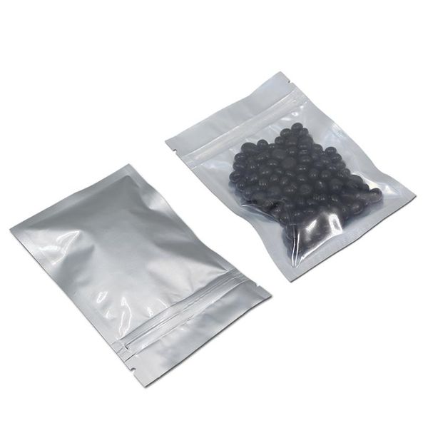 

12 * 20 см взорные серебряные четкие mylar фольга сумка zip замок еда хранения пакеты упаковки чистая алюминиевая фольга пакеты сумки с bbyj