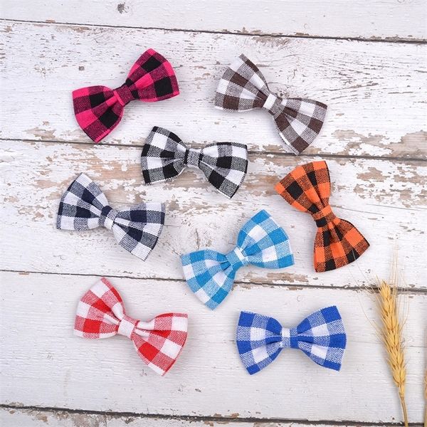 

12pcs/pack korean baby girls plaid bow butterfly hairpin fashion kids multicolors barrettes headwear female grid hair clip h2601, Slivery;white