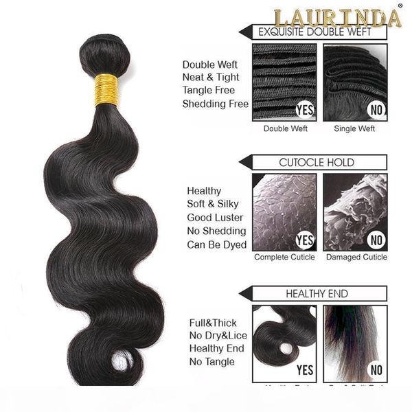 

brazilian virgin human hair weave 4 bundles body wave unprocessed peruvian malaysian indian cambodian remy hair extensions natural black, Black;brown