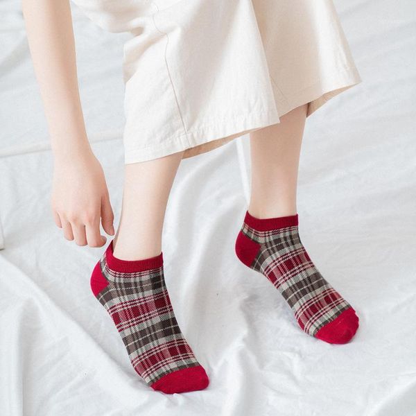 

new fashion socks women girl female boat socks cute cotton spring summer stripe creative vintage 1pair szz0171, Black;white