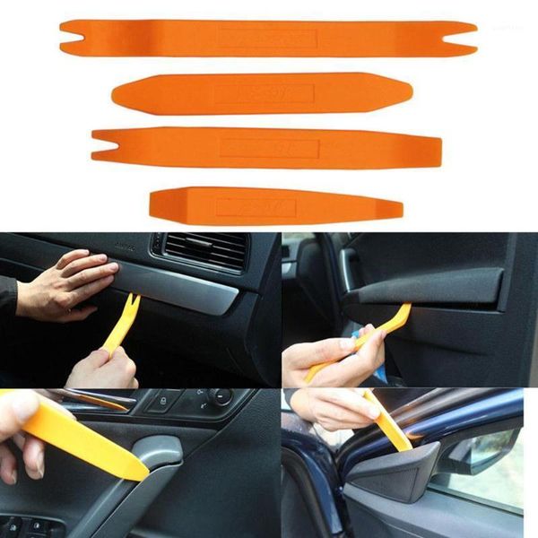 

4pcs professional orange abs automobile audio door clip panel trim dash auto radio removal pry tools set car panel removal tool1