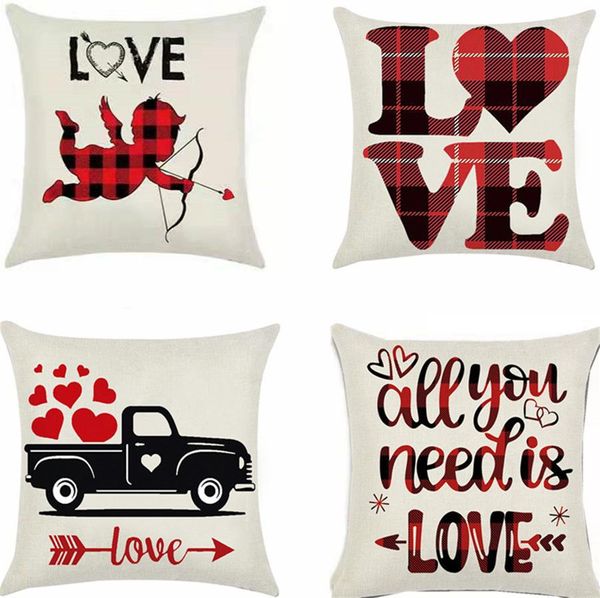 Vermelho Rosa Coração Roupa Decorativa Throw Pillow Case Eu te amo carta almofada sofá carro capa valentine's day presente t3i51685