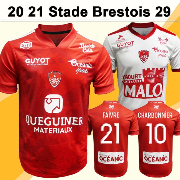 

20 21 charbonnier cardona stade brestois 29 mens soccer jerseys faivrr diallo lasne faussurier home away football shirt short sleeve, Black;yellow