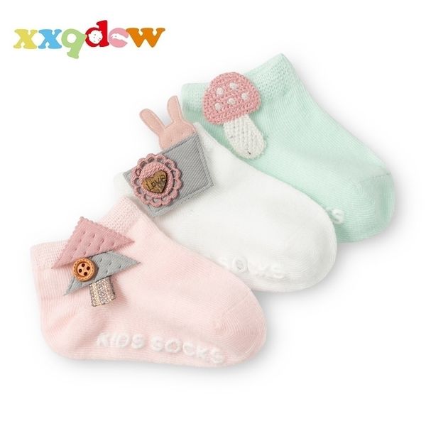 

3 pairs / lot cartoon socks baby cotton socks anti slip boys girls accessories decorative infants newborn socks baby clothing y201009, Pink;yellow
