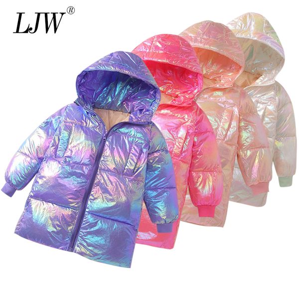 

fashion colorful thick hooded kids boys childrens' warm girls winter down jacket cotton long coat c1012, Blue;gray