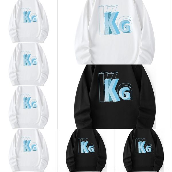 

6lijj 2020 autumn and winter main push fashion loose kg solid 320g brand sweater sweater round neck english color men's iwvur, Black