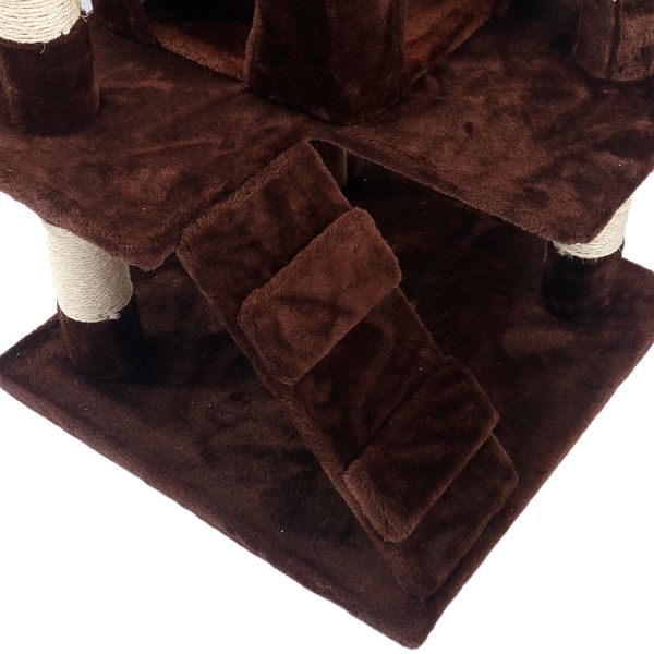 

m9c 52" sisal hemp cat tree brown concise sturdy and environmentally friendly made of sisal, plush and chipboard