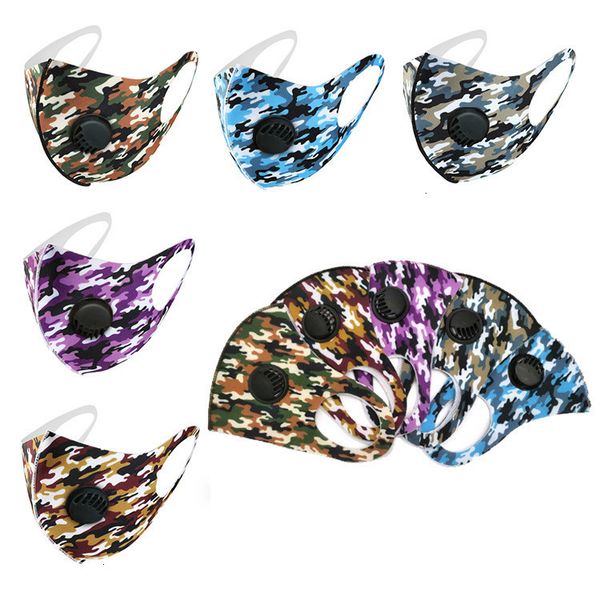

with facemask reusable washable sponge valve camouflage fashion face mask pollution anti dust individual packa