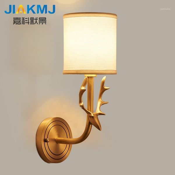 

wall lamp american creative personality european luxury copper atmosphere antlers lamps1
