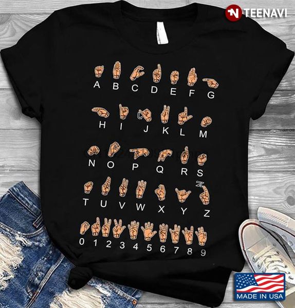 

sport men t shirt asl laguage alphabet women tshirts