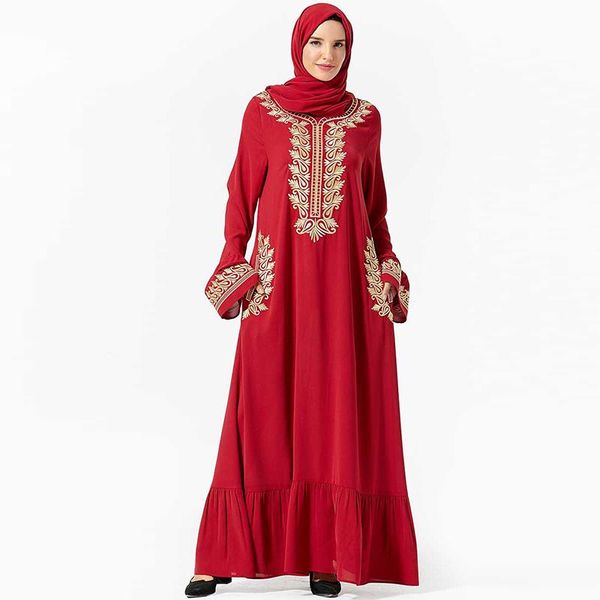 

ethnic clothing eid mubarak abaya kaftan dubai hijab muslim fashion dress islam turkish dresses for women caftan robe musulman de mode, Red