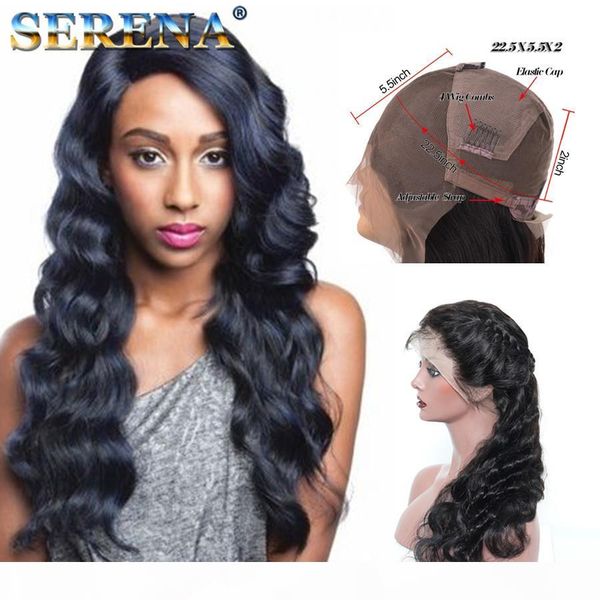 

brazilian virgin hair full lace human hair wigs 130 density with baby hair natural hairline bleached knots human lace front wig, Black;brown