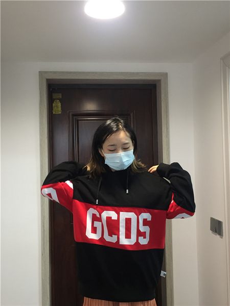 

selling brand gcds hoodie tshirt total cotton over size color black white