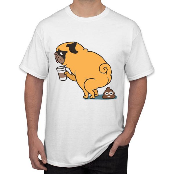 

teehub hipster funny pug print t shirt fashion coffee makes me poop design short sleeve tee sport hooded sweatshirt hoodie