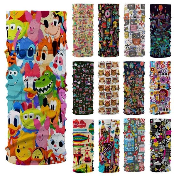 

cartoon design seamless bandanas motorcycle cycling scarf headband mask outdoor camping hiking fishing headwear face shield