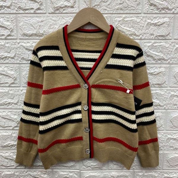 

sweater 2020 spring autumn big small e children's wear men's and women's striped single breasted t-shirt, Blue