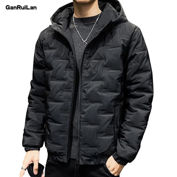 

men's down & parkas 2021 style jacket winter handsome trend lightweight hooded thickened thin coat b0845, Black