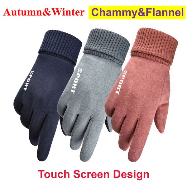 

new designer men women suede touch screen gloves thicker internal flannel gloves waterproof ski mountaineering cycling golves mitten 36#