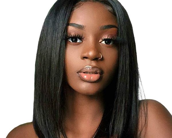

straight bob human hair wigs 4x4 lace closure bob wigs straight short bob wig malaysian lace frontal human hair wigs, Black;brown