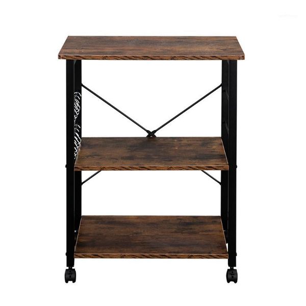 

baker's rack 3-tier kitchen utility microwave oven stand storage cart workstation shelf1