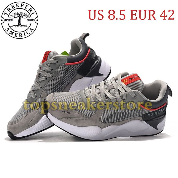 

new arrival treeperi fashion chunky 2.0 soft sole running shoes grey crimson us 8.5 eur 42 for men trainers