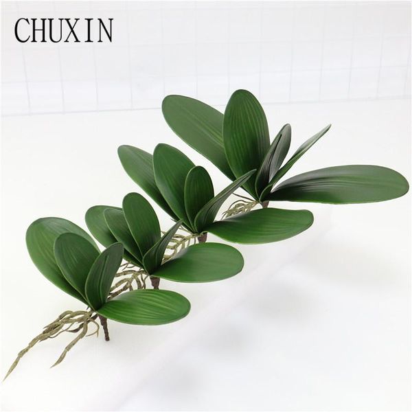 

decorative flowers & wreaths 1pc artificial plants real touch phalaenopsis leaf diy auxiliary material flower decoration orchid leaves