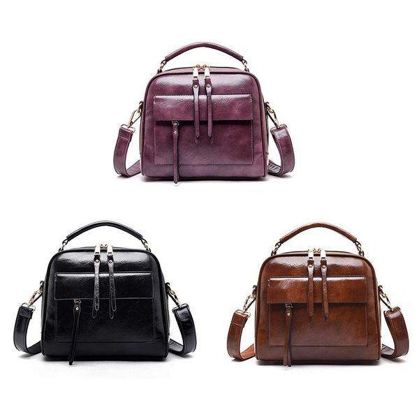 

fashion handbag leather luxury shoulder bag large capacity solid color ladies handbag ladies messenger bag