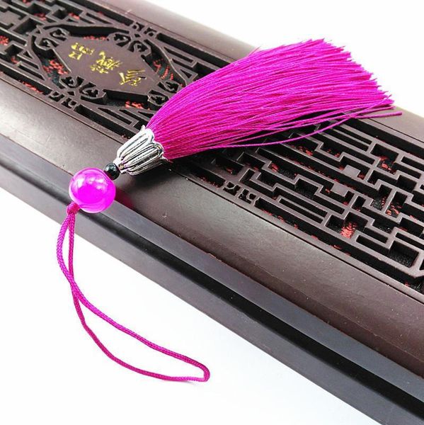 

5 10pcs colored beaded silk tassel diy keychain garments decor accessories pendants woman phone bag alloy cord tassels fringe h jllyyz