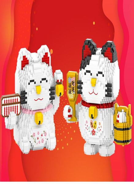 

японский abacus лаки денег улыбайтесь cat животные 3d модель diy алмазной мини строительства малых блоки кирпич игрушка для детей подарков b
