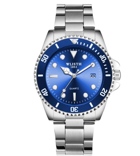 

2021 fashion wlisth brand authentic men watch sport quartz clock watchband full stainless steel male wrist business waterproof, Slivery;brown