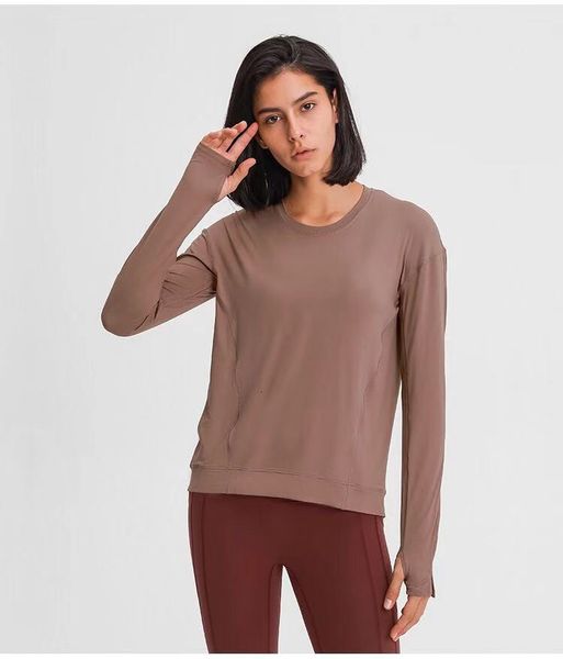 

l013 yoga long sleeve tuck yoga flow shirts sport fitness yoga gym sports wear for women gym pleats running t shirt, White