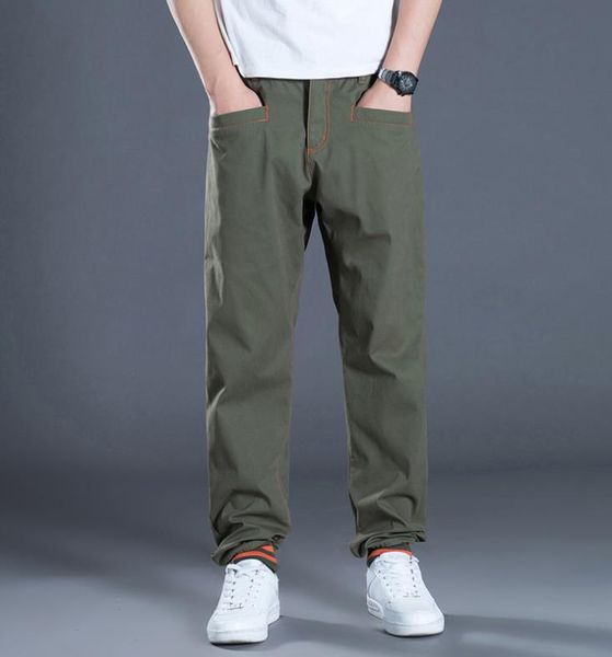 

fashion hip hop pants cotton men's casual beam foot trousers mens personality tide autumn men male joggers bottoms, Black