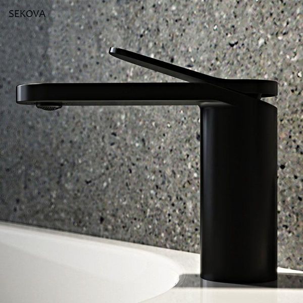 

brass chrome plated black white paint cold and basin faucet single hole deck mounted washbasin mixer water tap