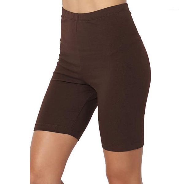 

yoga outfits sport solid mid thigh stretch cotton span high waist active short leggings female shorts gym leggings1, White;red