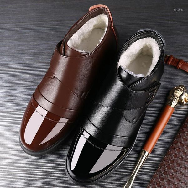 

2020 winter shoes men boots genuine leather warm shoes men ankle boots fashion cow leather male footwear 5231, Black