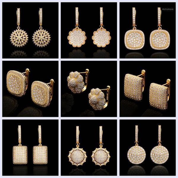 

hoop & huggie gold hoops luxury jewelry round square zirconia earrings for women gifts unique trendy earring 20211, Golden;silver