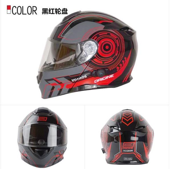 

италия origine мотоцикла bluetooth шлем анти-туман двойные линзы шлем с открытым лицом может быть подключен к рации полный шлем