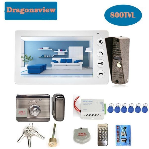 

video door phones dragonsvie intercom with lock 7 inch waterproof doorbell camera phone access control system unlock night1