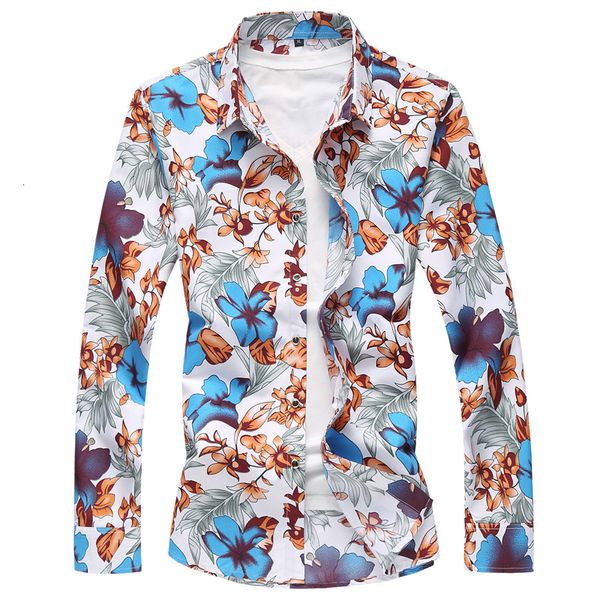 

2021 men's shirt high-quality new floral fashion spring fall shirts clothes 8u0s, White;black