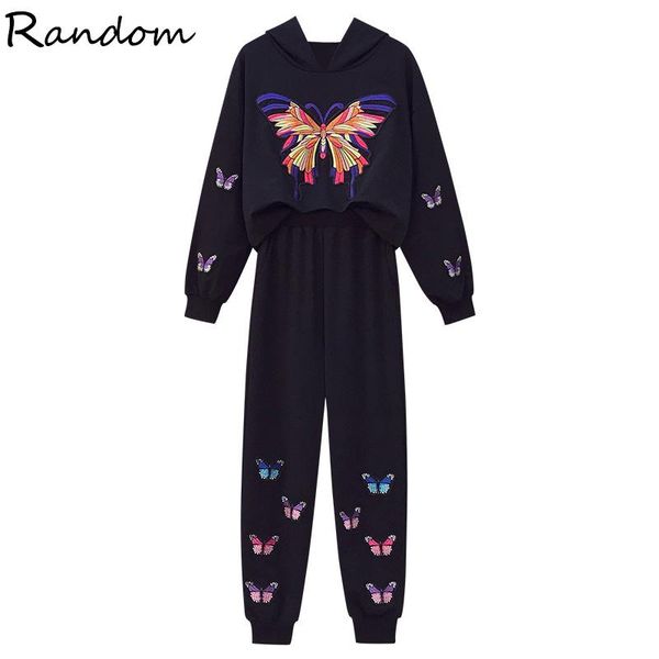 

plus size l-5xl women sports suit hooded and pant two piece embroidery tracksuit matching set winter clothes run outfit, Gray