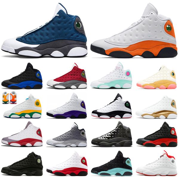 

2020 jumpman mens womens basketball shoes 13s red flint hyper royal balck cat bred playground sports sneaker trainers athletic size 7-13