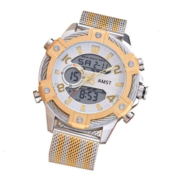 

korea amst japan emmett red pointer wrist watch multi function student watch outdoor waterproof gold watchzz8e, Slivery;brown