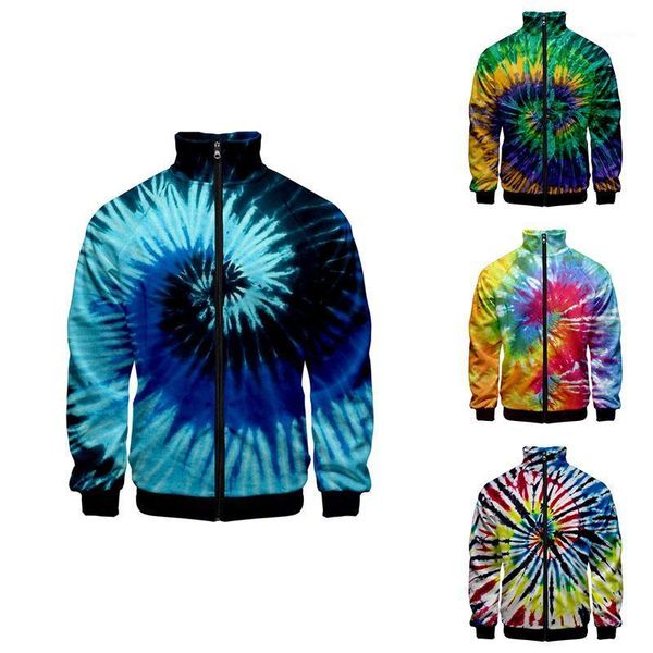 

fashion tie-dye colorful costume 3d stand collar hoodie men women zipper hoodies jacket long sleeve homme 3d sweatshirts 4xl1, Black