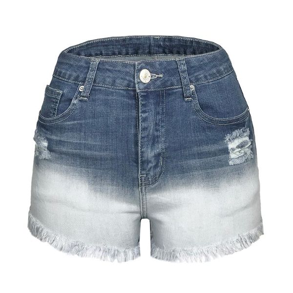 

women's shorts huan beauty jeans for women high waist hole tassel stretch hip-rise casual zipper denim hbp93, White;black