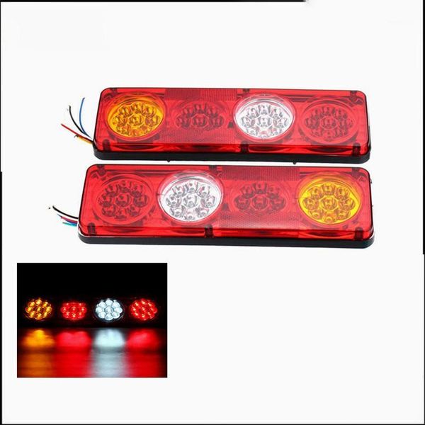

1pair 12v car led rear tail light warning lights running brake signal light trucks waterproof drving taillight car accessories1