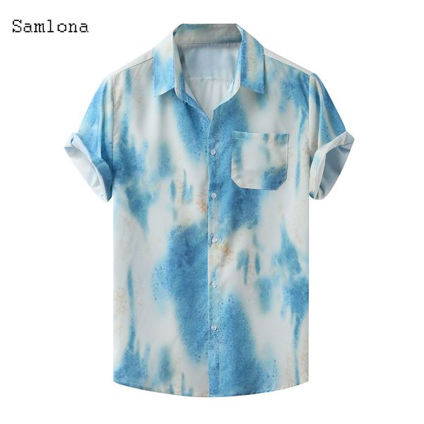 

summer 2020 british style men's shirt tie dye printing point open short sleeve bulk leisure travel holiday shirt men's clothing, Black;green