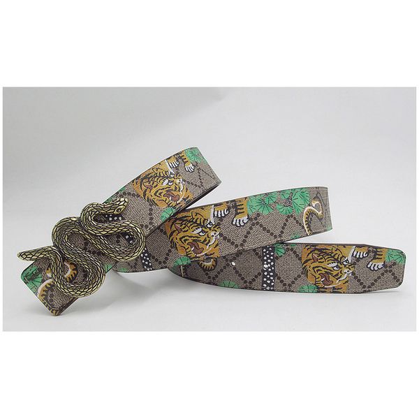 

western tiger print leather tiger rhinestone dragons snake alloy buckle jeans causal pants men belt, Black;brown